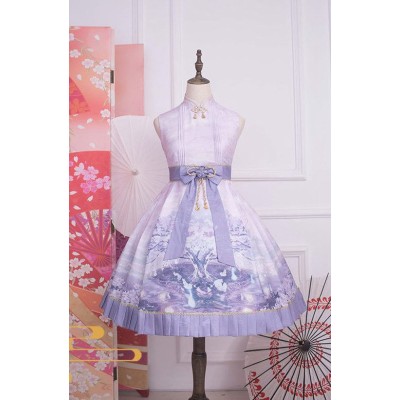 Ichigo Mikou Night Sakura Water Lantern Qipao Style JSK(Leftovers)